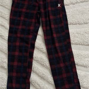 Hurley Red and Blue Plaid Kids Pajama Bottoms